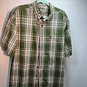 Mens Carhartt Botton Down Short sleeve Shirt XL Tall